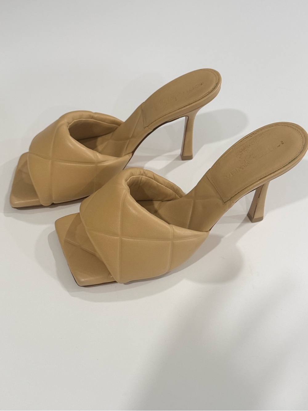 Bottega Veneta Nude Lido Sandal Heel